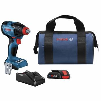 SOCKET SETS | Bosch GDX18V-1860CB15 18V Brushless Lithium-Ion 1/4 in. and 1/2 in. Cordless 2-in-1 Bit/Socket Impact Driver/Wrench Kit (4 Ah)